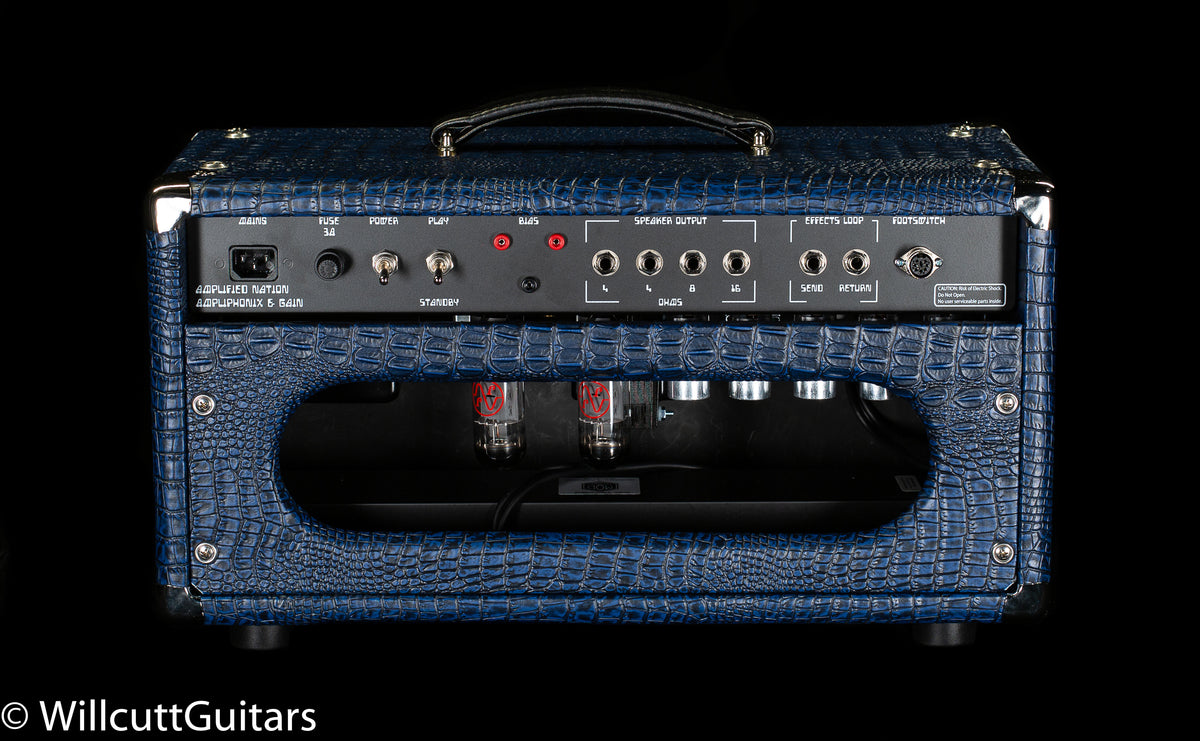 Amplified Nation Ampliphonix and Gain Head 50W EL34 Blue Croc/Black Sparkle Grille