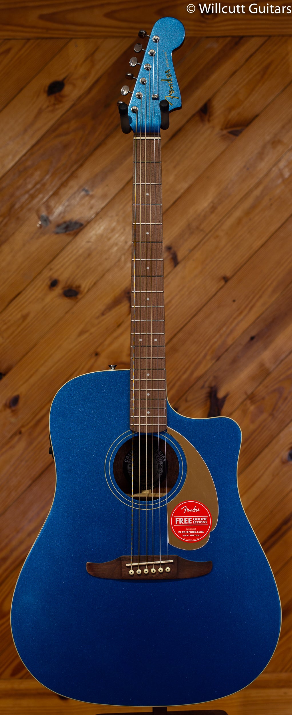 blue acoustic guitar fender