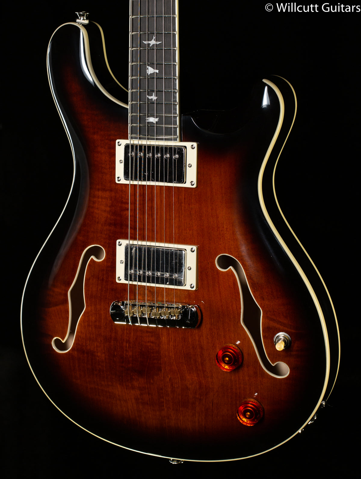 PRS SE Hollowbody II Maple Top/Back Black Gold Sunburst (296)