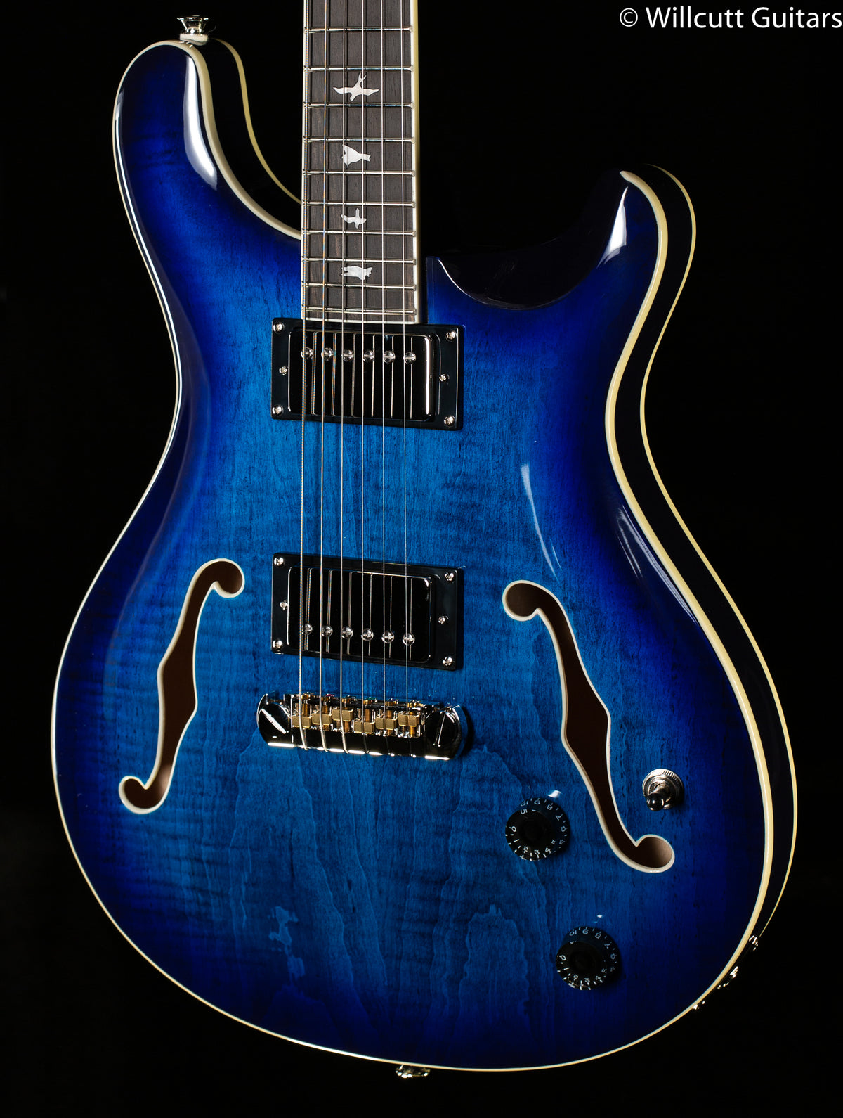 2022 PRS SE Hollowbody II Maple Top/Back Faded Blue Burst (074)