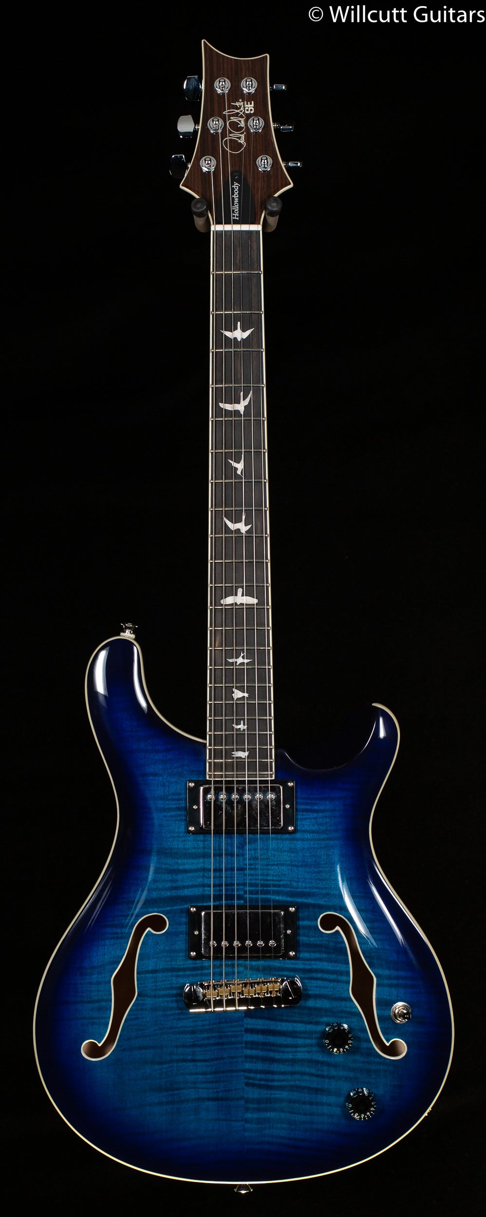 PRS SE Hollowbody II, Maple top and back Faded Blue Burst (144)