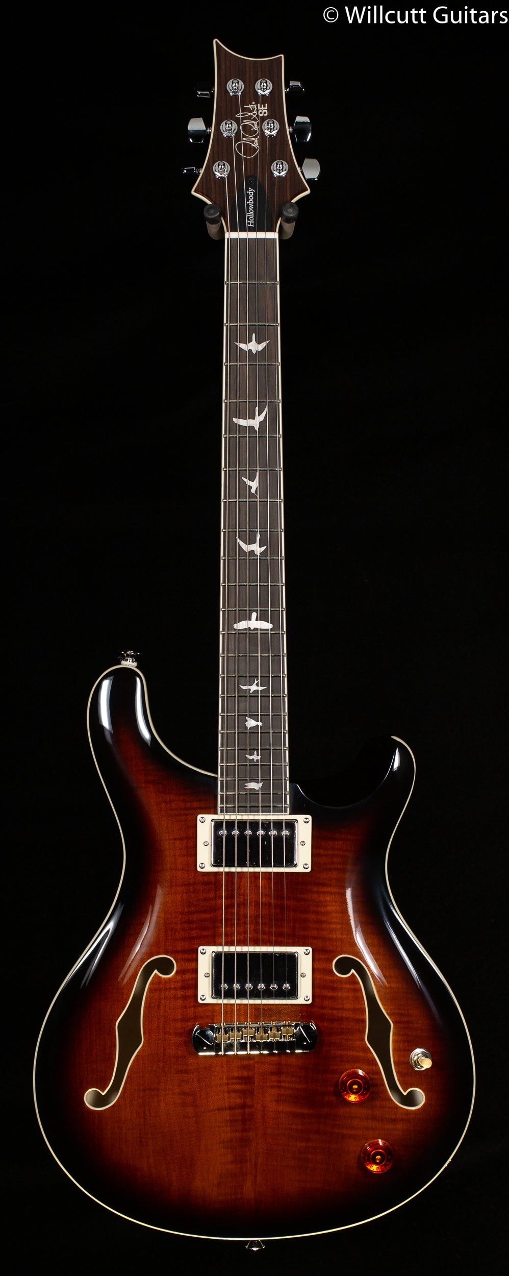 PRS SE Hollowbody II Maple Top/Back Black Gold Sunburst (493)