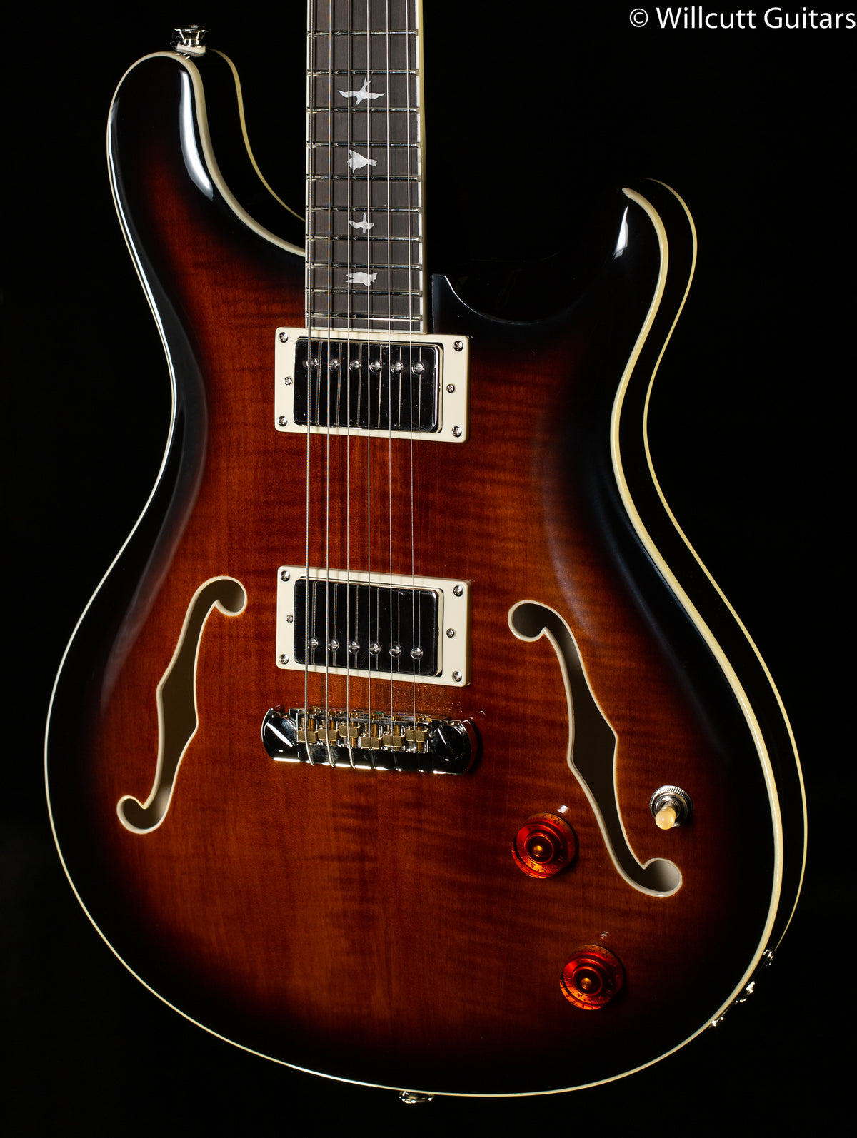 PRS SE Hollowbody II Maple Top/Back Black Gold Sunburst (493)