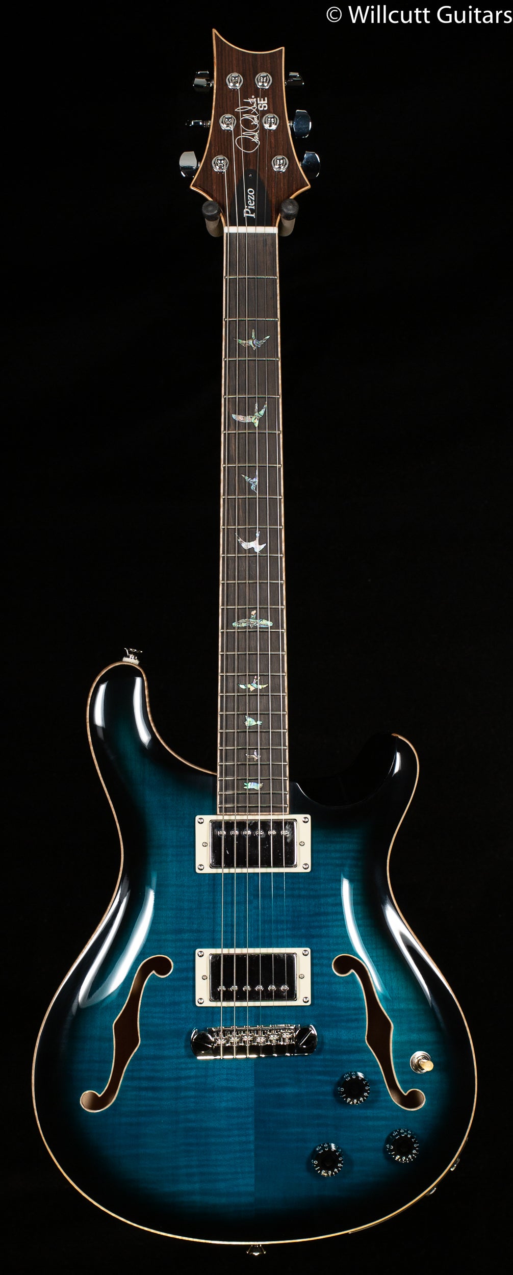 PRS SE Hollowbody II Piezo, Maple top Peacock Blue Smokeburst (194)