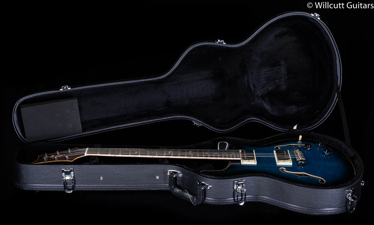 PRS SE Hollowbody II Piezo, Maple top Peacock Blue Smokeburst (194)