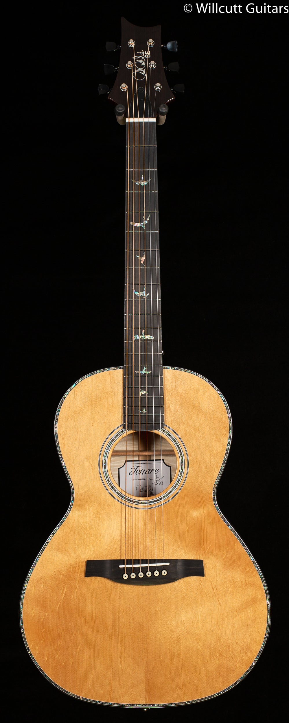 PRS SE P50e Black Gold Parlor Sitka Spruce Top (001)