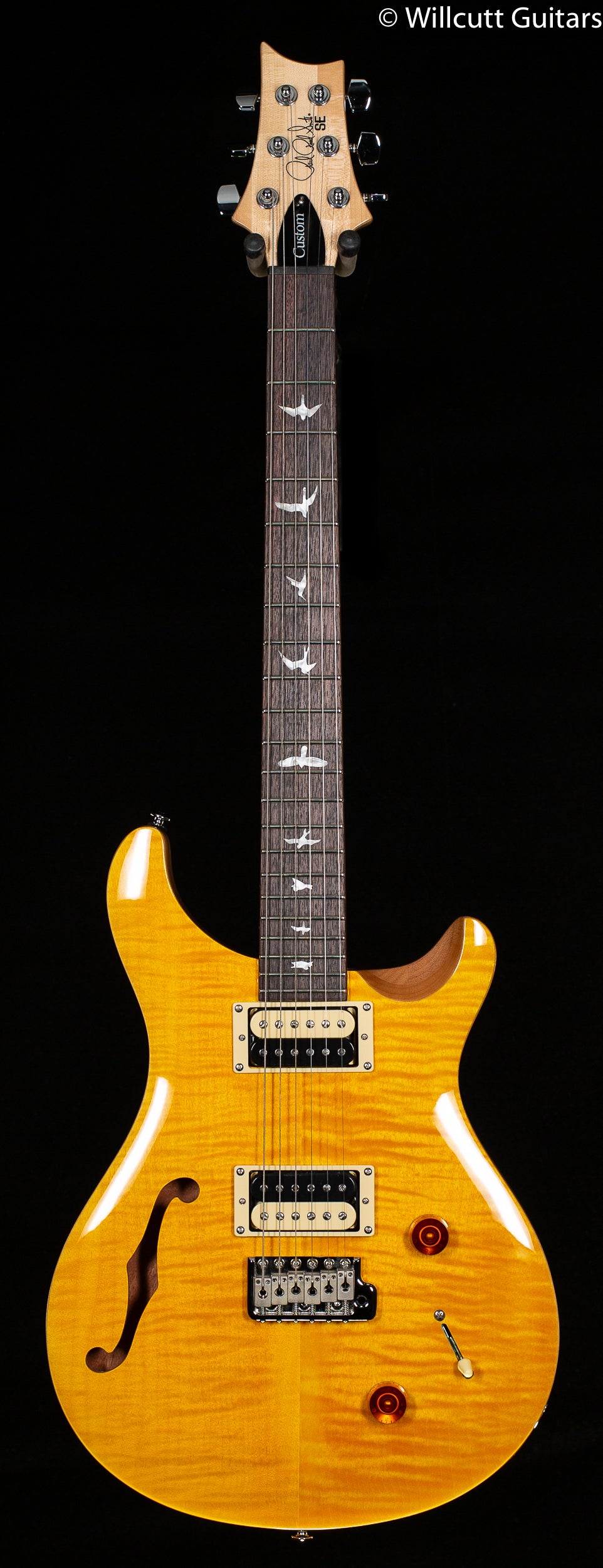 2021 PRS SE Custom 22 Semi-Hollow Santana Yellow - Willcutt Guitars