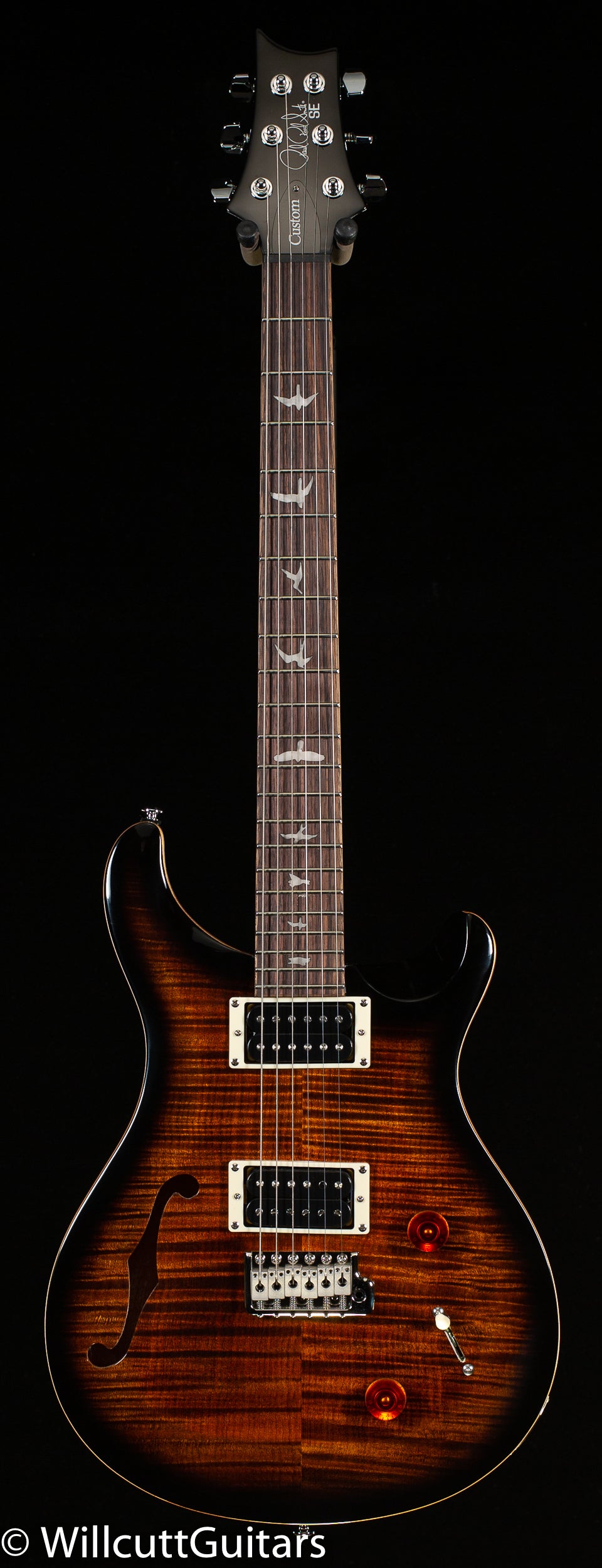 PRS SE Custom 22 Semi-Hollow Black Gold Sunburst (440