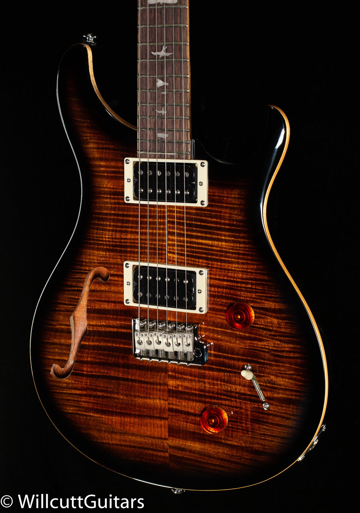 PRS SE Custom 22 Semi-Hollow Black Gold Sunburst (440)