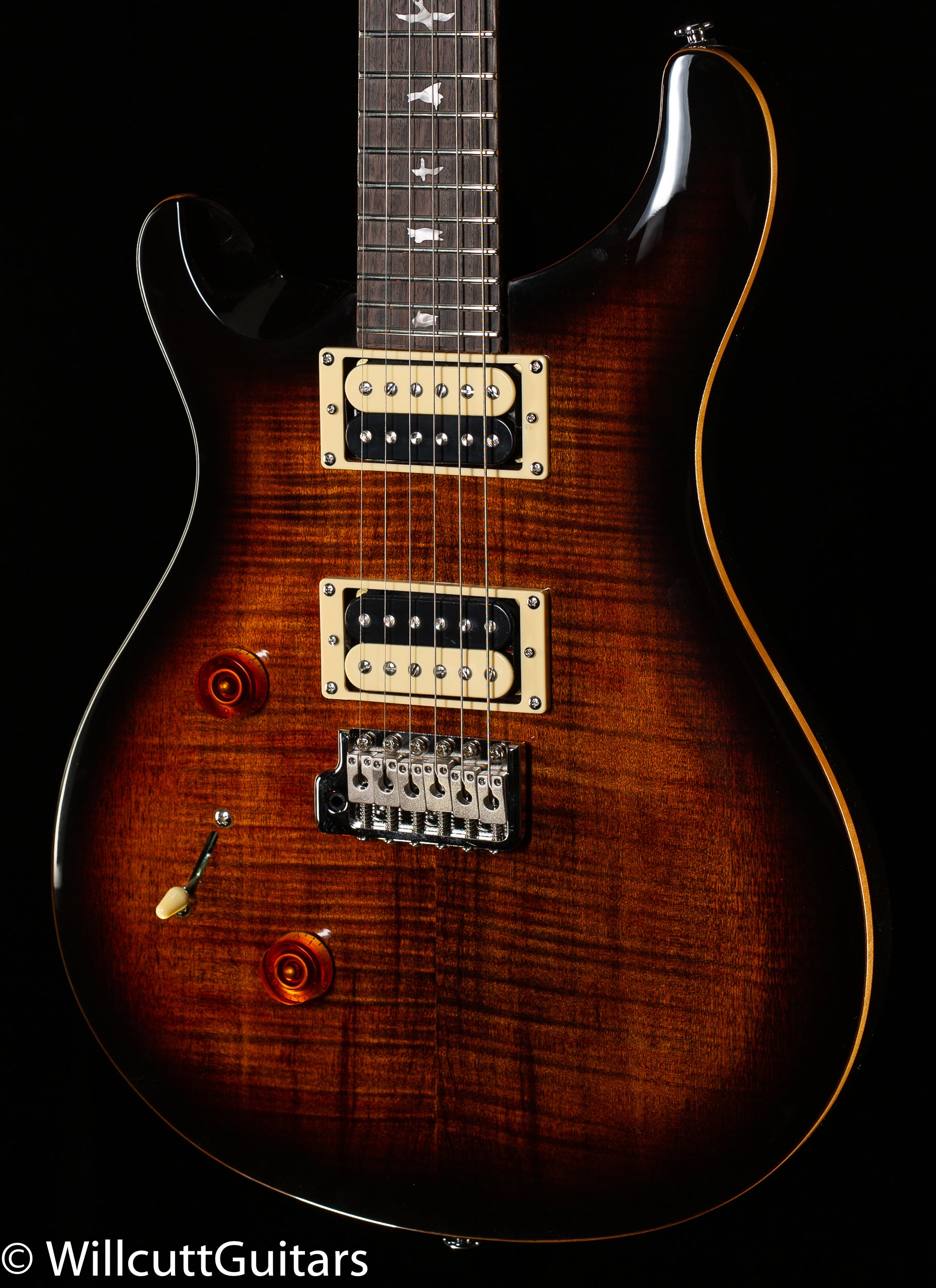 PRS SE Custom 24 Black Gold Sunburst Lefty (364) - Willcutt Guitars