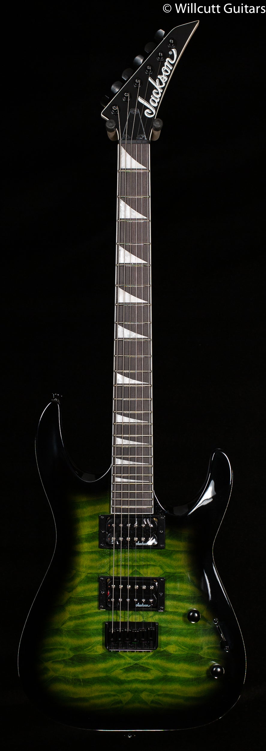 Jackson JS Series Dinky Arch Top JS32Q DKA HT Amaranth Fingerboard Transparent Green Burst (310)