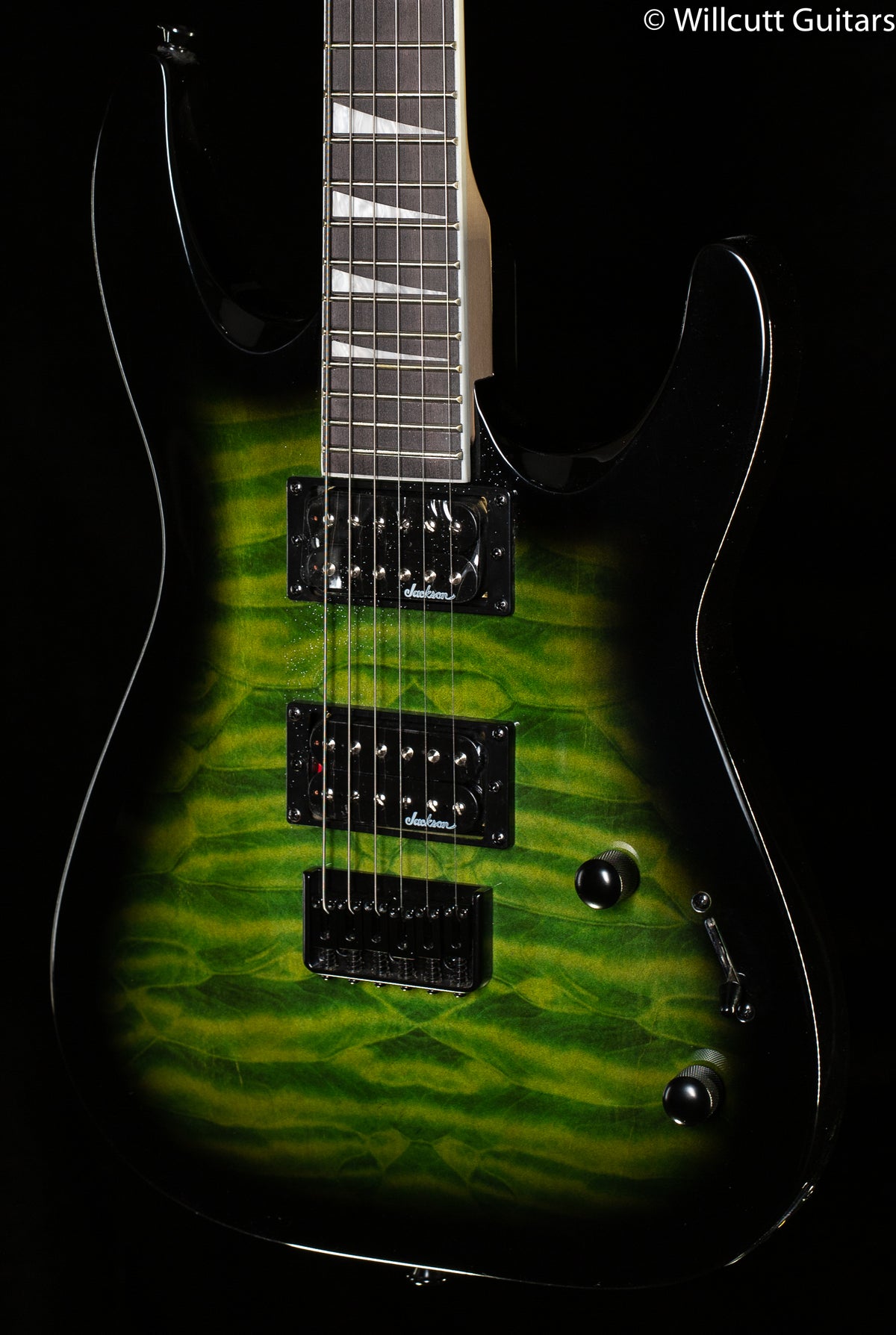 Jackson JS Series Dinky Arch Top JS32Q DKA HT Amaranth Fingerboard Transparent Green Burst (310)