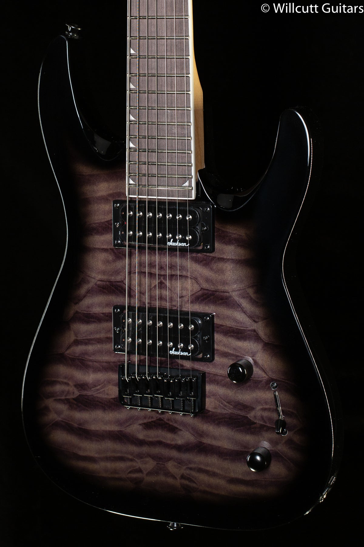 Jackson JS Series Dinky Arch Top JS22Q-7 DKA HT Amaranth Fingerboard Transparent Black Burst (819)