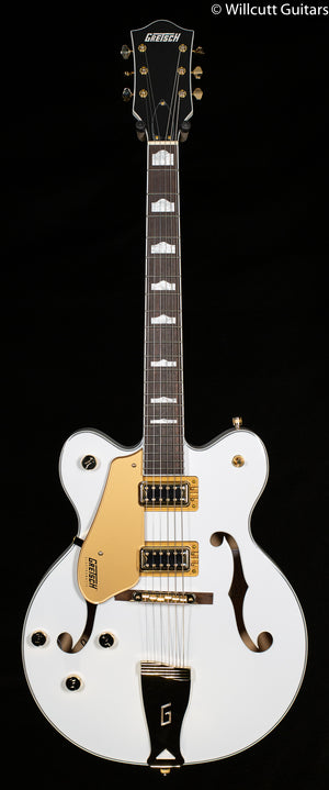 Gretsch G5422GLH Electromatic Classic Hollow Body Double-Cut with Gold Hardware, Left-Handed, Laurel Fingerboard, Snowcrest White (945)