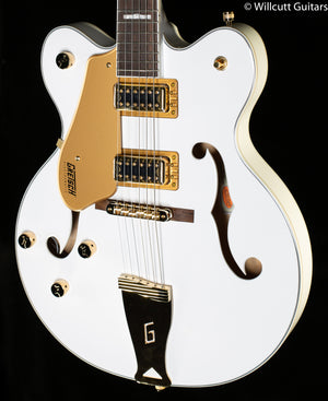 Gretsch G5422GLH Electromatic Classic Hollow Body Double-Cut with Gold Hardware, Left-Handed, Laurel Fingerboard, Snowcrest White (945)