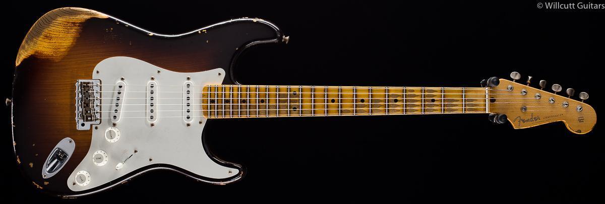 Fender Custom Shop 1955 Strat Relic Wide Fade Chocolate 2-Tone Sunburst (109)