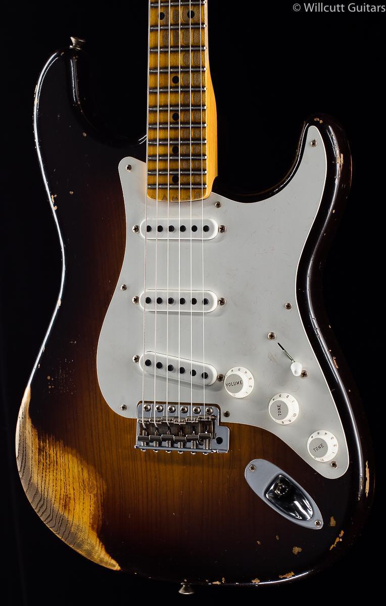 Fender Custom Shop 1955 Strat Relic Wide Fade Chocolate 2-Tone Sunburst (109)