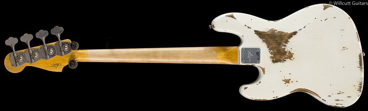 Fender Custom Shop 1961 Jazz Bass Heavy Relic Aged Olympic White - Willcutt  Guitars