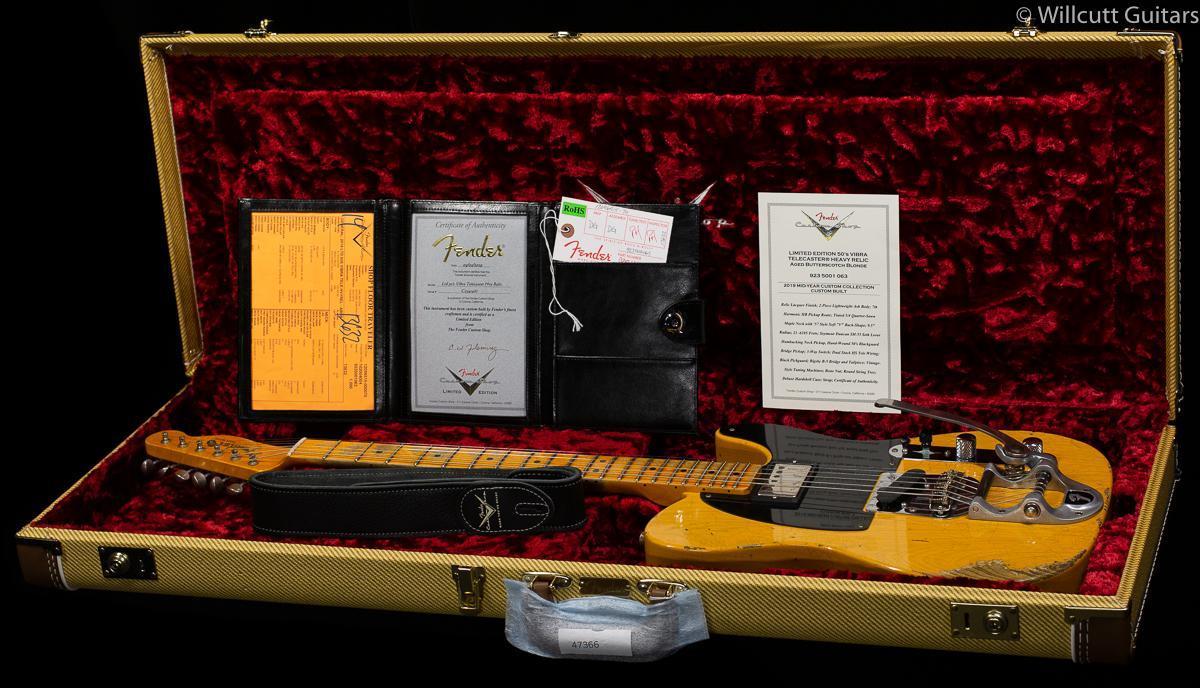 Fender Custom Shop 2019 LTD &#39;50s Vibra Tele Heavy Relic Aged Butterscotch Blonde (467)