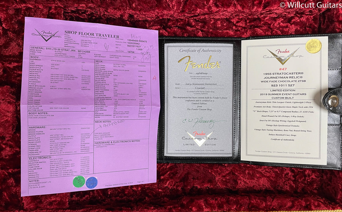 2019 Fender Custom Shop Limited Edition 1955 Strat Journeyman Relic Wide Fade Chocolate 2-Tone Sunburst