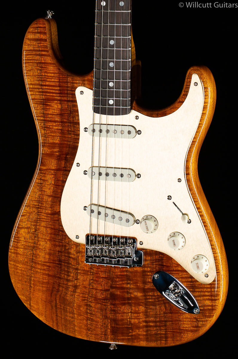 ギター Fender custom shop Koa auditoriumclassic Fender Custom Shop Artisan Stratocaster Koa - Willcutt Guitars