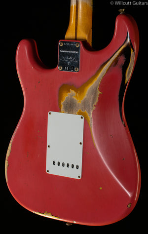 Fender Custom Shop 1956 Strat Heavy Relic Super Faded Aged Fiesta Red over 2-Color Sunburst