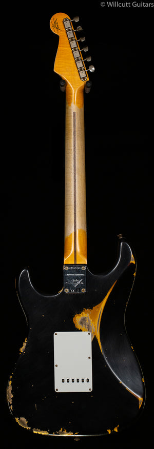 Fender Custom Shop LTD 1956 Stratocaster Heavy Relic Aged Black over 2 Color Sunburst