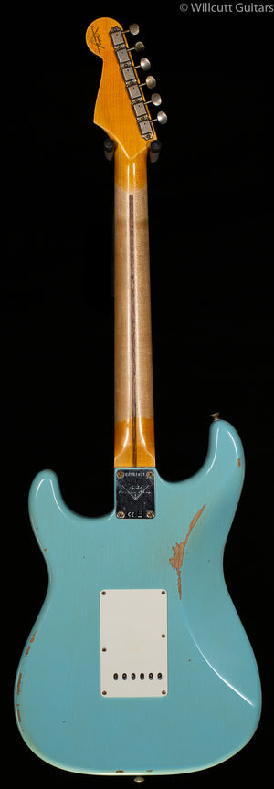 Fender Custom Shop 1957 Stratocaster Relic Maple Fingerboard Faded Aged Daphne Blue