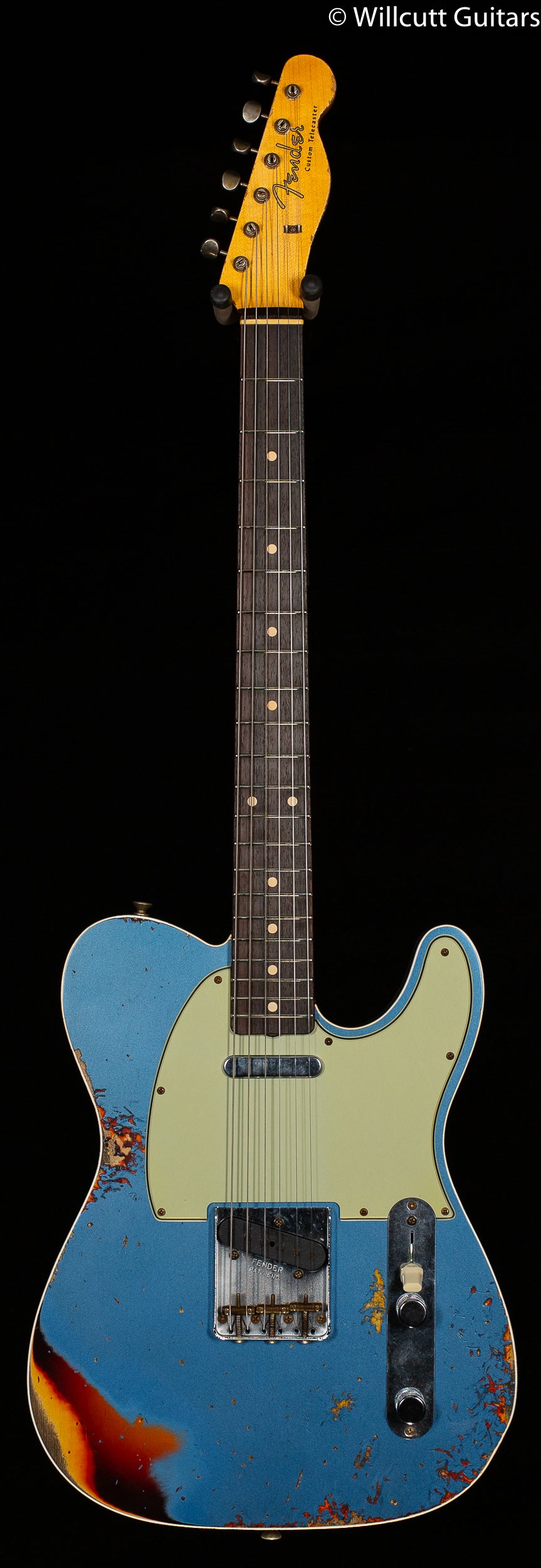 Fender Custom Shop 1960 Telecaster Custom Relic Aged Lake Placid Blue over Chocolate 3-Color Sunburst