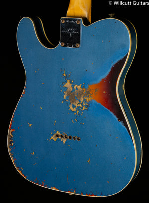 Fender Custom Shop 1960 Telecaster Custom Relic Aged Lake Placid Blue over Chocolate 3-Color Sunburst