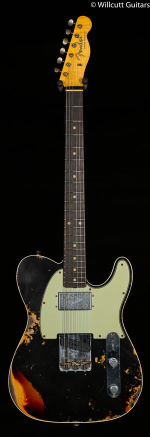 Fender Custom Shop LTD CuNiFe Telecaster Custom Heavy Relic Aged Black Over 3-Tone Sunburst