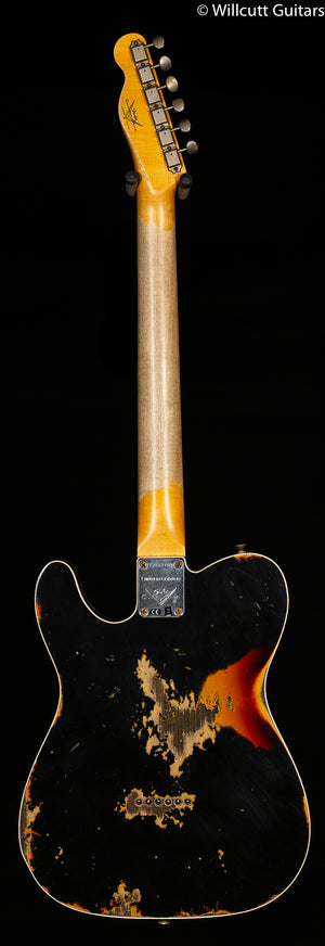 Fender Custom Shop LTD CuNiFe Telecaster Custom Heavy Relic Aged Black Over 3-Tone Sunburst
