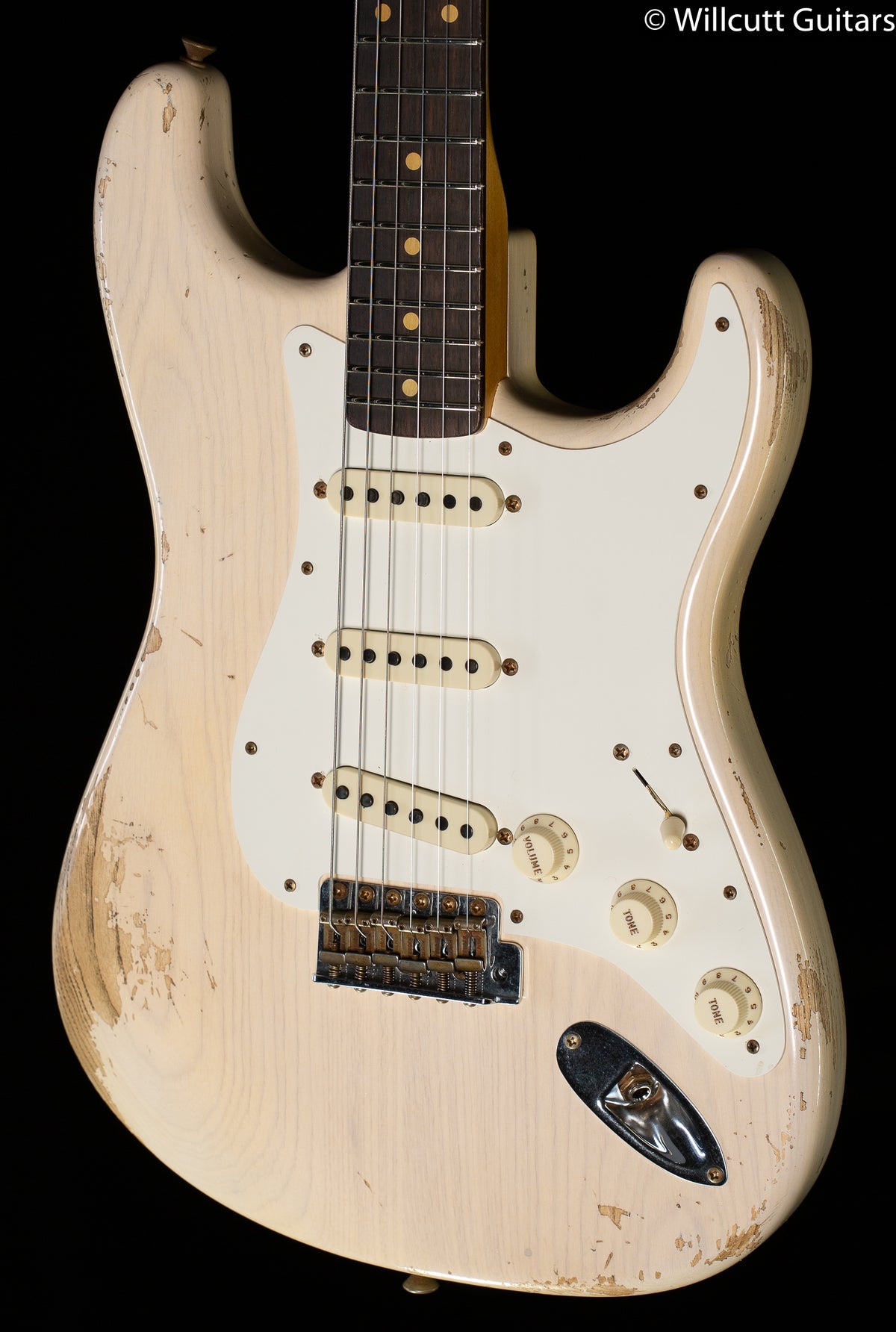 Fender Custom Shop 1959 Stratocaster Heavy Relic Rosewood Fingerboard Aged White Blonde (691)