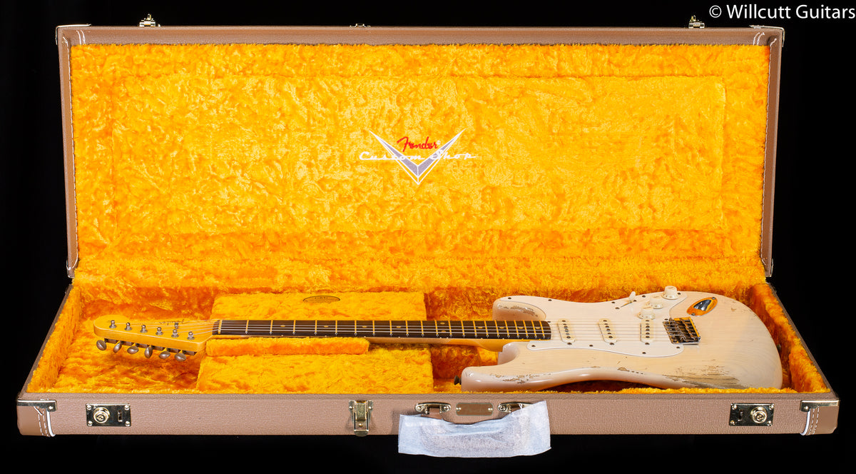 Fender Custom Shop 1959 Stratocaster Heavy Relic Rosewood Fingerboard Aged White Blonde (691)