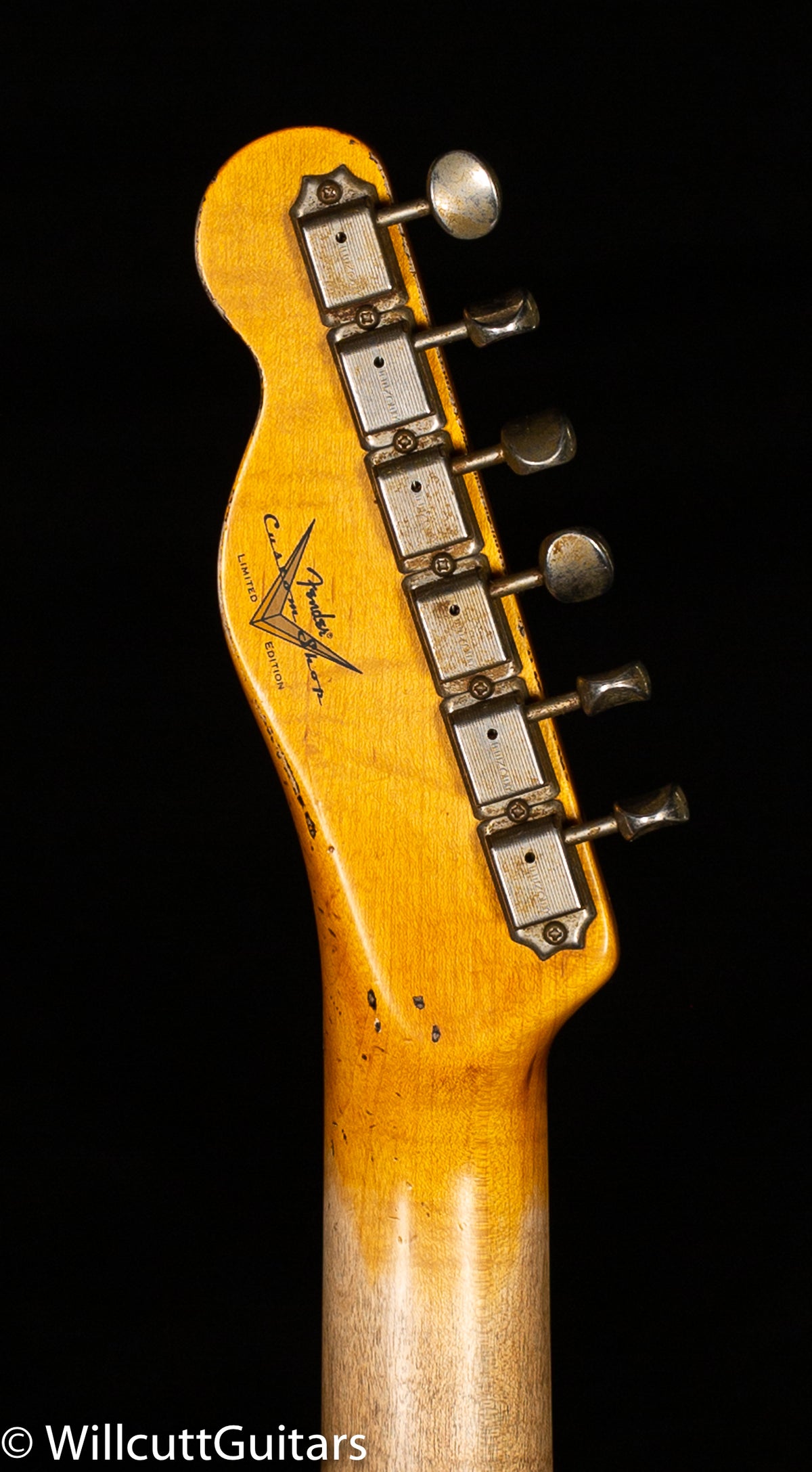 Fender Custom Shop 1959 Tele Custom Super Heavy Relic Aged Olympic White over 3-Color Sunburst