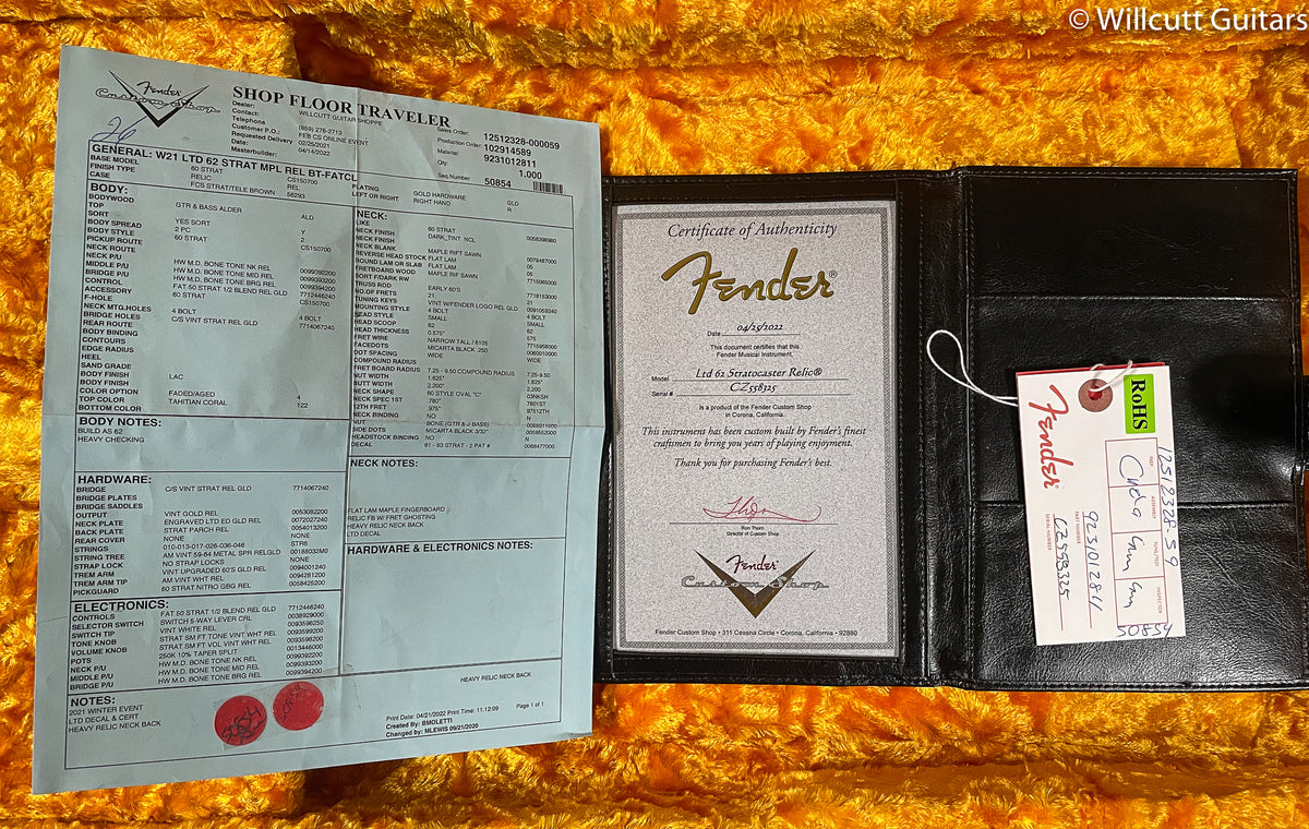 Fender Custom Shop Limited Edition 1962 Bone Tone Stratocaster Relic Faded Aged Tahitian Coral