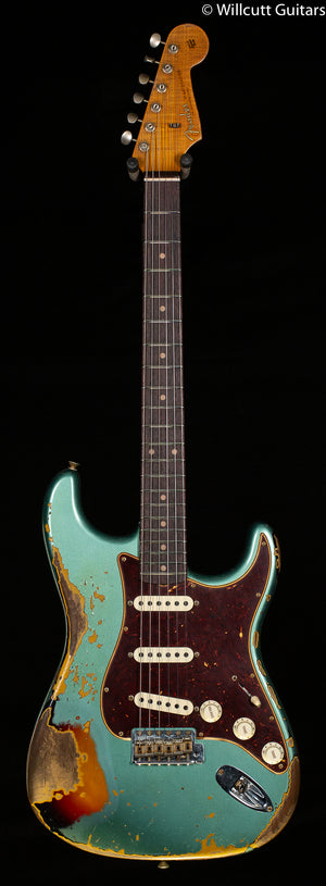 Fender Custom Shop LTD Roasted 1961 Strat Heavy Relic Sherwood  Green Metallic/3 Color Sunburst