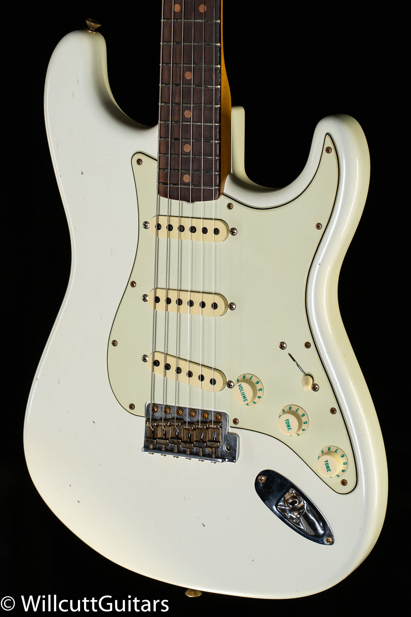 Fender Custom Shop '64 Stratocaster Journeyman Relic Aged Olympic Whit Willcutt Guitars