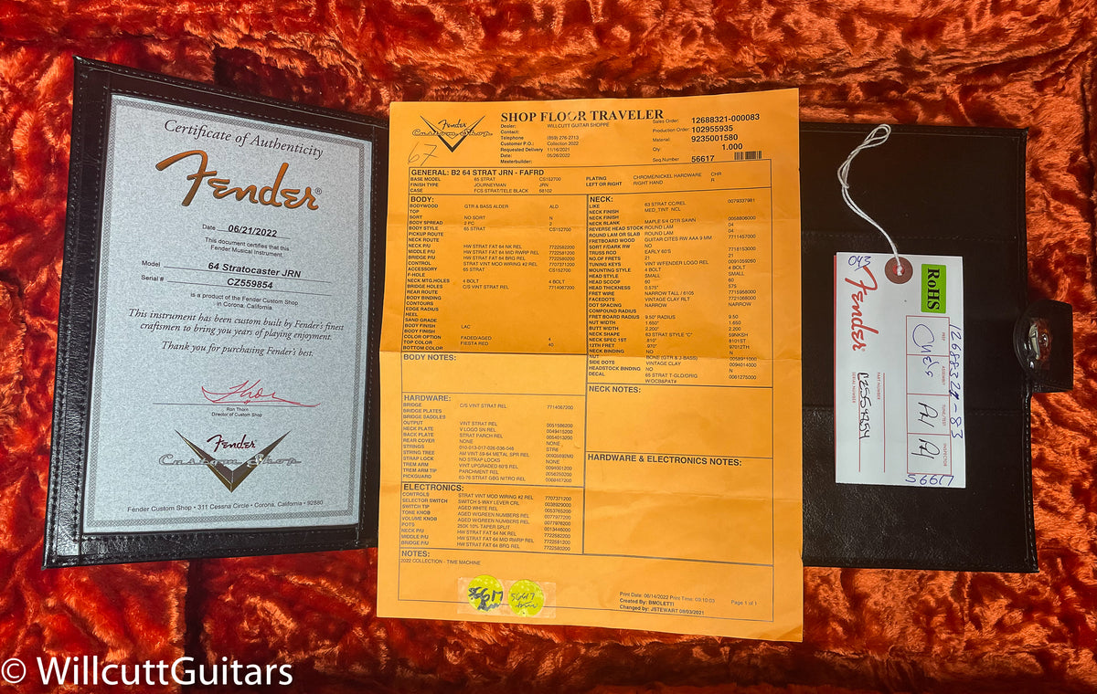 Fender Custom Shop 1964 Stratocaster Journeyman Relic Faded Aged Fiesta Red (854)