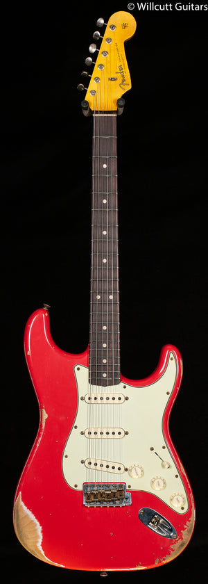 Fender Custom Shop Limited 1963 Stratocaster Heavy Relic Aged Fiesta Red (343)