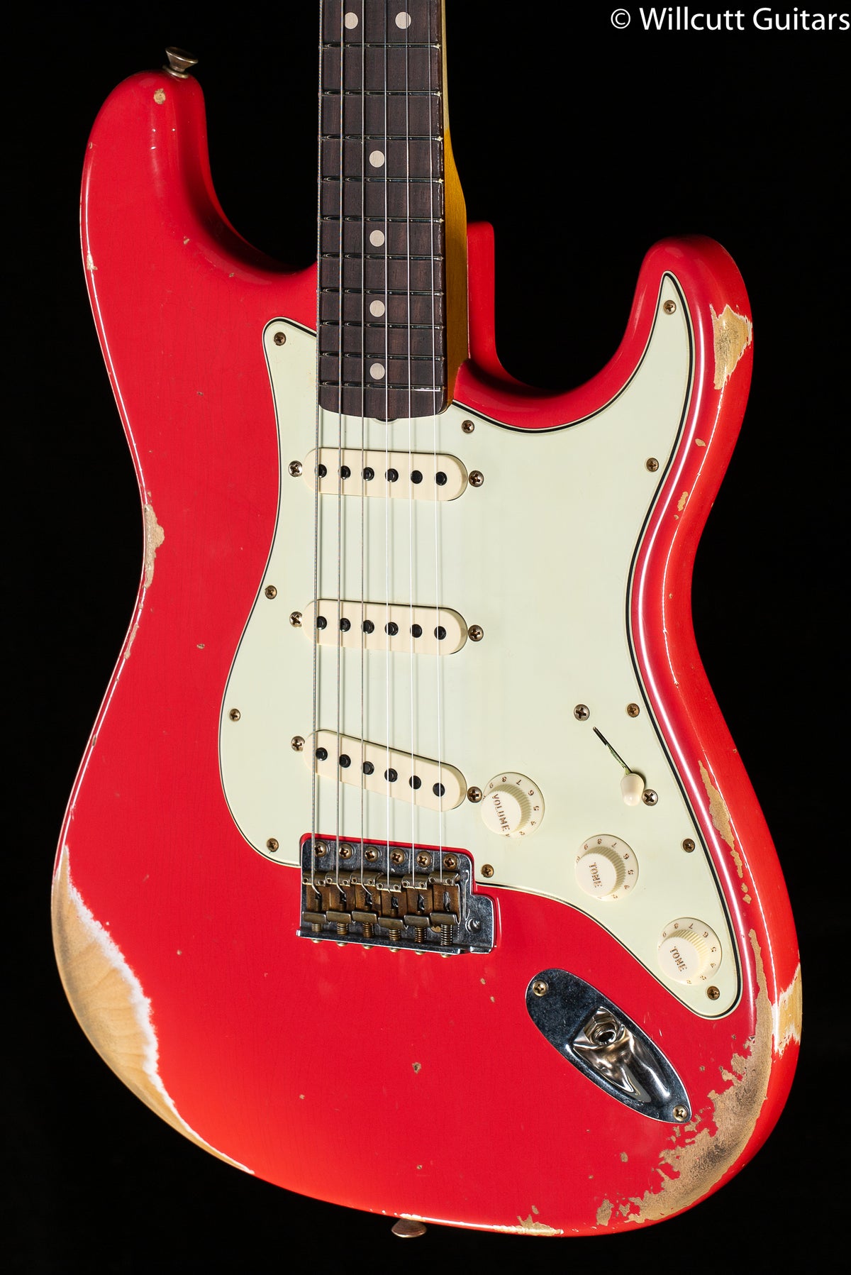 Fender Custom Shop Limited 1963 Stratocaster Heavy Relic Aged Fiesta Red (343)