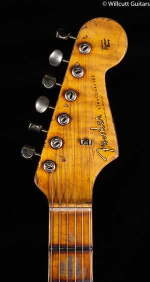 Fender Custom Shop Limited Edition Red Hot Strat Super Heavy Relic Faded Aged Chocolate 3-Color Sunburst (397)