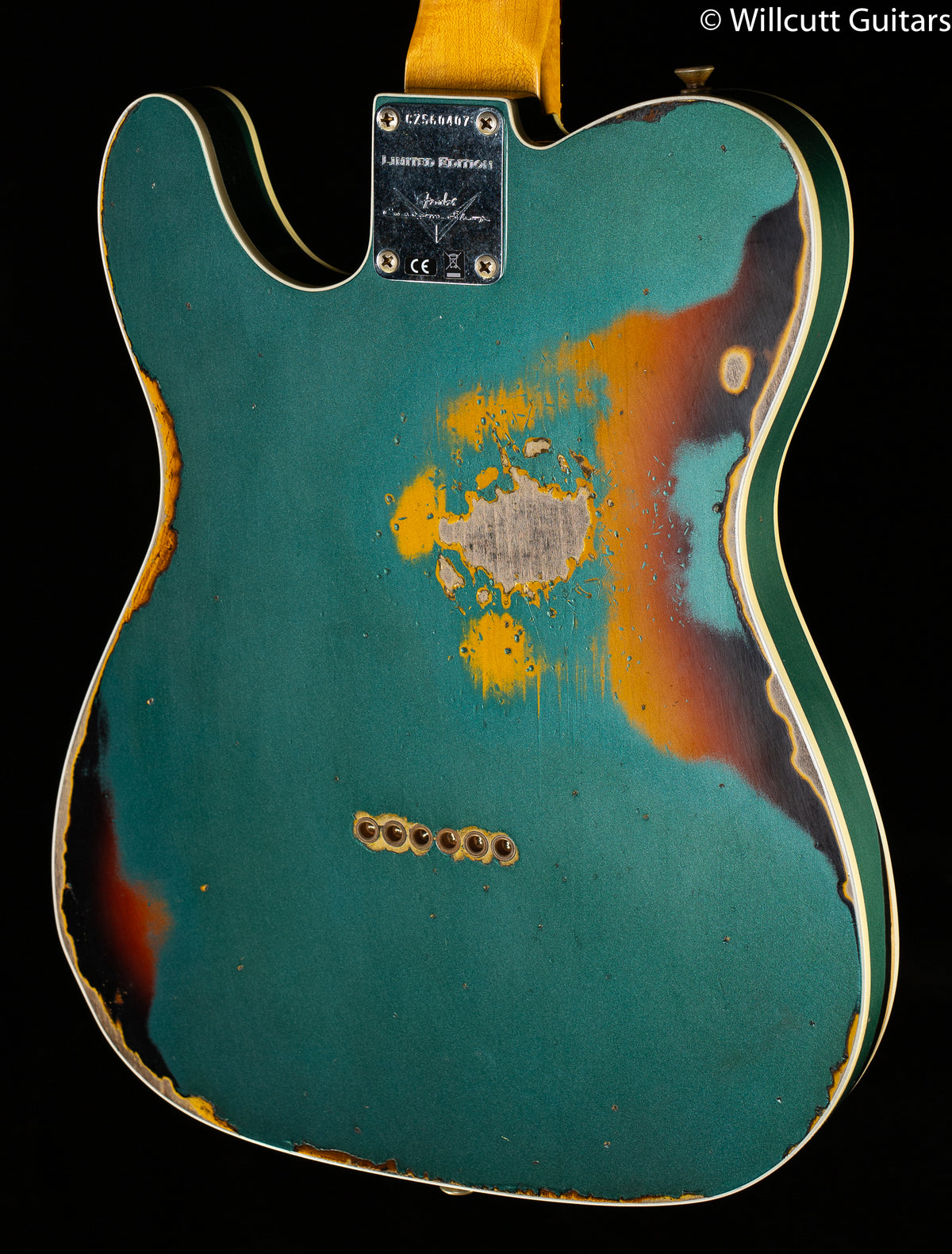 Fender Custom Shop LTD 1960 Telecaster Custom Heavy Relic Aged Sherwood Green/3-Tone Sunburst (407)