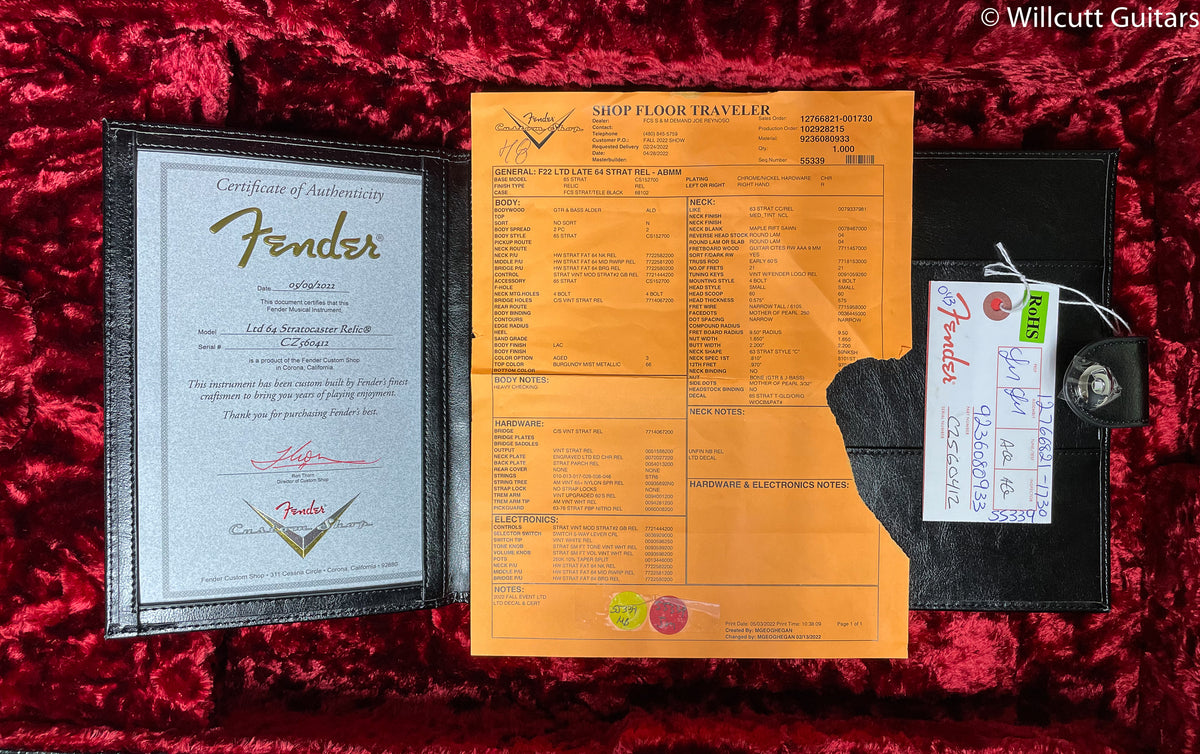 Fender Custom Shop LTD Late 1964 Stratocaster Aged Burgundy Mist Metallic (412)