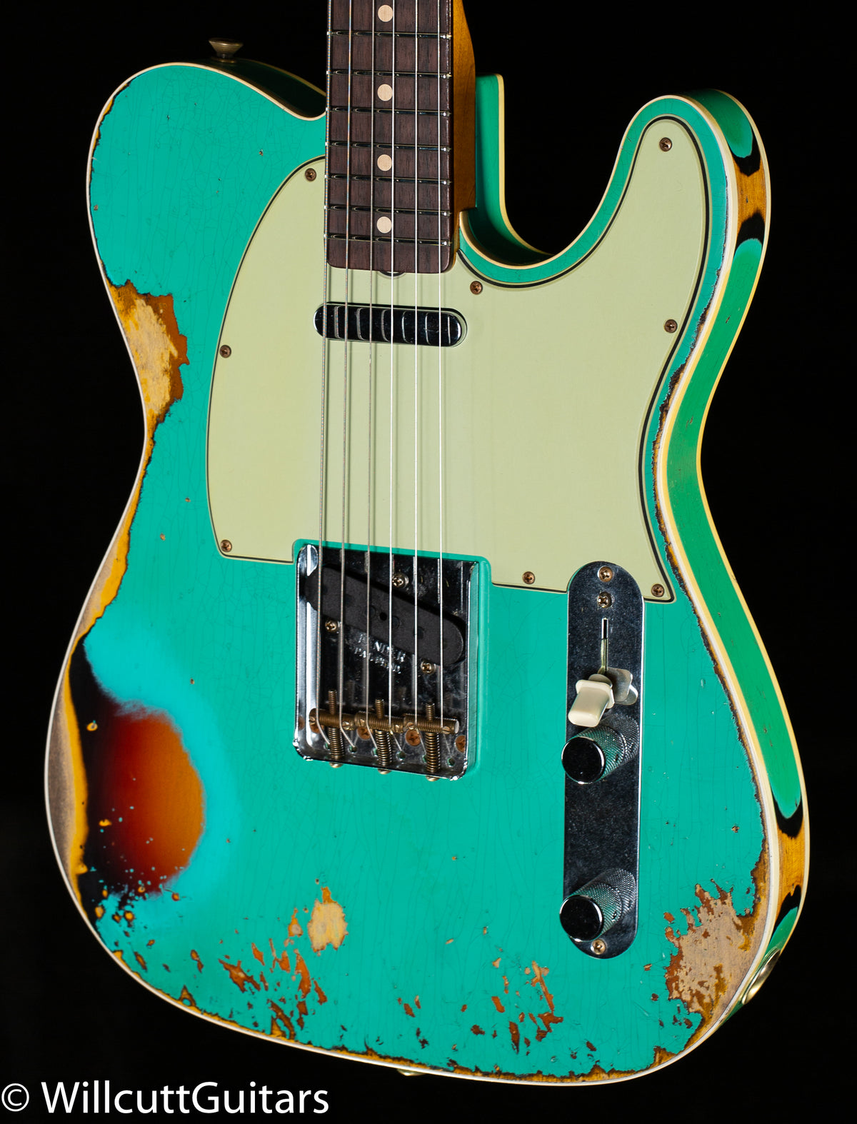 Fender Custom Shop Ltd  '60 Tele Custom Heavy Relic Aged Seafoam Green/3-color Sunburst