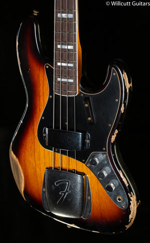 Fender Custom Shop Limited Edition Custom Jazz Bass Heavy Relic Round-Lam Rosewood Fingerboard, Faded Aged 3-Color Sunburst (972)