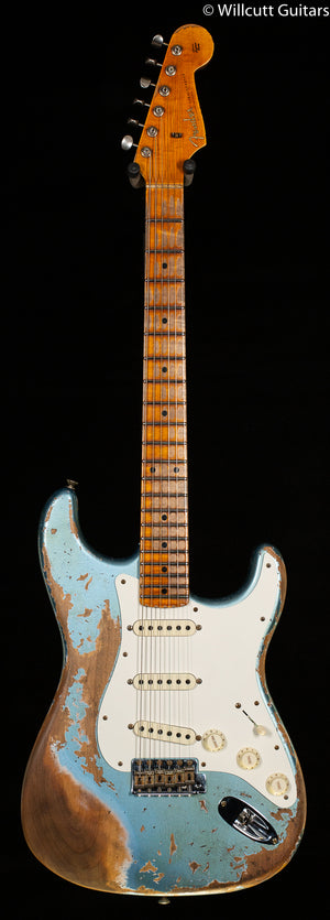 Fender Custom Shop Limited Edition Red Hot Strat Super Heavy Relic Maple Fingerboard Super Faded Aged Lake Placid Blue (989)