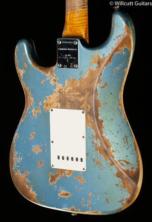 Fender Custom Shop Limited Edition Red Hot Strat Super Heavy Relic Maple Fingerboard Super Faded Aged Lake Placid Blue (989)