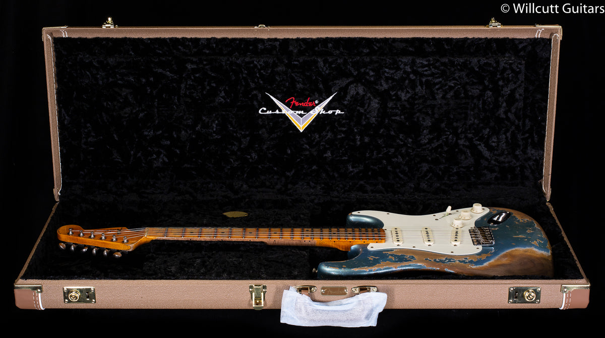 Fender Custom Shop Limited Edition Red Hot Strat Super Heavy Relic Maple Fingerboard Super Faded Aged Lake Placid Blue (989)