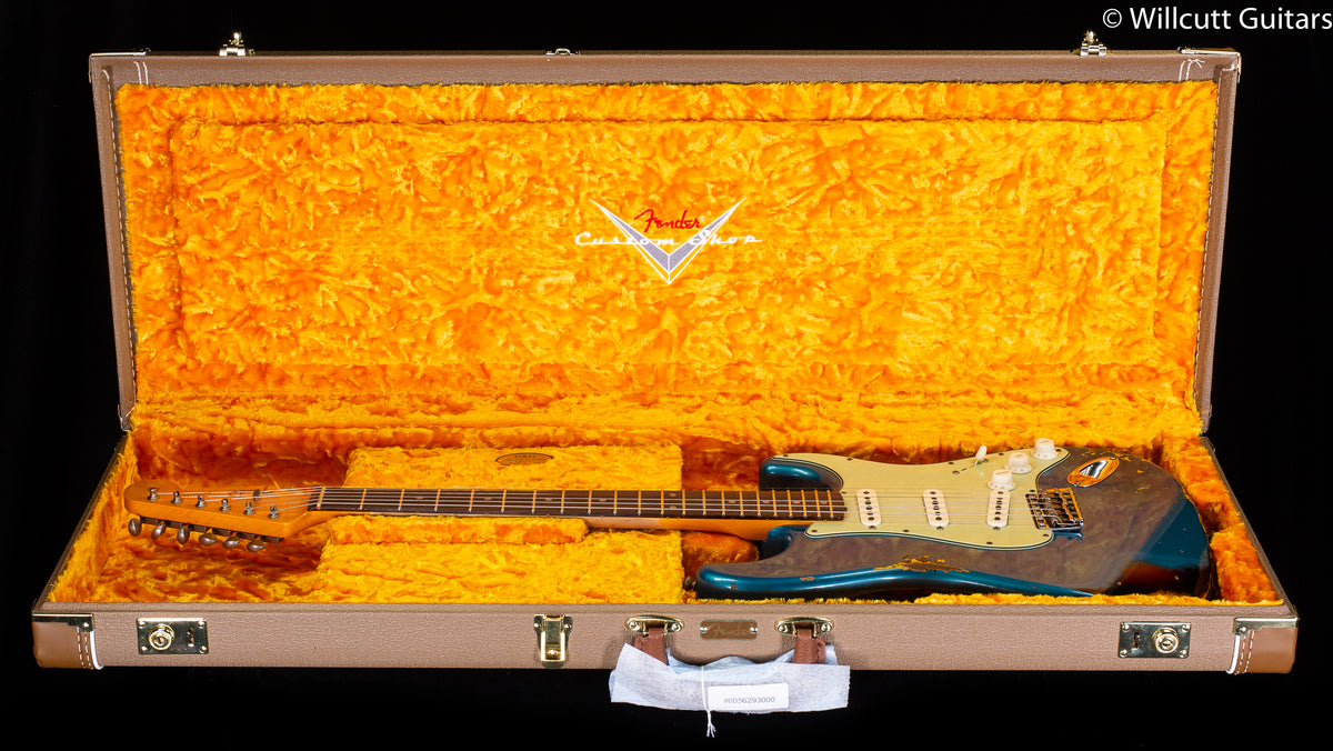 Fender Custom Shop 1961 Stratocaster Heavy Relic Aged Ocean Turquoise over 3-Color Sunburst (261)